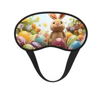 Easter Colorful Eggs Sleep Mask for Side Sleeper Soft Breathable Sleeping Eye Mask Blackout Silk Eye Sleep Shade Cover with Elastic Strap Night Blindfold for Women Men Travel Nap