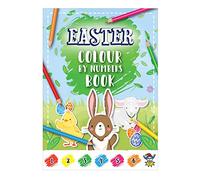 Henbrandt 1x Mini Easter Colour By Numbers Kids A6 Activity Book Easter Egg Spring Colouring Fun Party Favour Loot Bag Filler Lucky Dip for Boys and Girls Colouring Books