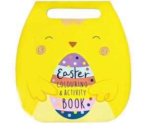 Easter Colouring Book for Kids - Fun Activity Book with Stickers & Puzzles - 15 Colouring Pages, 15 Activities, 54 Stickers - Carry Handle for Travel - Easter Gifts for Boys & Girls