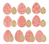 Easter Cookie Cutter Set, 10 Pieces 3D Easter Eggs Set Biscuit Mold for DIY, Baking Kitchen Tools for Biscuit Dough, Pastries, Doughnut, Fondant, Sugarcraft