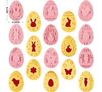 Easter Cookie Cutter Set, 9pcs Cookie Mould Press,Easter Eggs Cookie Cutter Set With Plunger Stamps Set,Kitchen Tools, Plastic Cookie Stamps (Easter B)