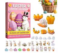 Easter Countdown Bunny Decor | Reusable Collectible Props - Countdown Calendar With Bunny Miniatures | for Adults Teens Children Kids Desk Dining Room Living Room Mantel
