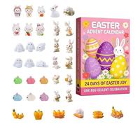 Easter Countdown Calendar with Easter Bunny, Souvenir Collection 24 Days, Rabbit Figurines for Festive Calendar - For Adults, Teenagers, Office, Living Room,