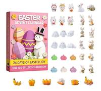 Easter Countdown Decor - 24-Day Bunny Keepsake, Collectible Countdown Ornament with Adorable Bunny Animals, Festive Holiday Display, for Family Friends Adults Children Kids Living Room Dining Room