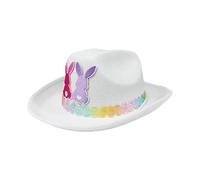 Easter Cowboy Hat - Kids, Hat, Holiday Headwear, Cute Rabbit Cowboy Cap, Festive Headpiece, Colorful Easter Parade Accessory | B