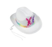 Easter Cowboy Hat, with Rabbit Ears in Non-Woven Western Cute, Girls Costume Cowgirl Easter Hat | for Parties, Carnivals, Birthdays, Family Gatherings, Holidays, Stage