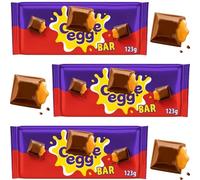 Easter Creme Egg Milk Chocolate Bar 123g - Milk Chocolate with Soft Fondant Centre - Cdb (3 x Pack)