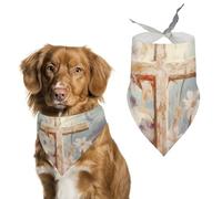 Easter Cross Art Dog Bandana Triangle Dog Scarf Washable Polyester Dog Bibs Cute Pet Bandana for Medium Large Dogs Puppy and Cats