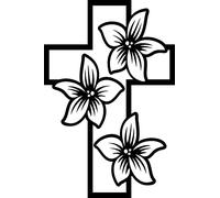 Easter Cross Jesus Vinyl Decal Sticker for Car/Window/Wall (White Matt)