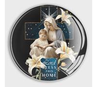 Easter Cross Nativity Bible Motto Lord Bless This Home Refrigerator Magnets Glass Small Round Fridge Magnets Multi-Use Premium Magnets for Fridge Locker Whiteboard Billboard Kitchen Office School