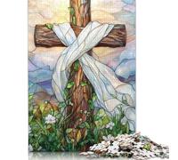 Easter Cross Puzzles for Adults 500 Pieces Puzzles for Adults & Teenager Age 12 Years Up Christmas Eve Gifts 500pcs (52x38cm)