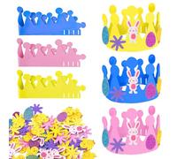 Easter Crown Kits, Easter Crowns Hat Foam, Easters Bonnet Kit for Kids DIY with Easters Eggs, Bunny Chick Eastertide Crafts, Eastertide Eggs Filled Princess Crown for Craft Supplies Decorations