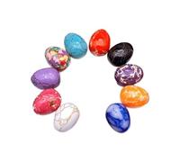 Easter Crystal Easter Eggs - 10PCS Colorful Pastel Speckled Egg For Easter Natural Decor, Egg Polished for DIY Crystal Stone
