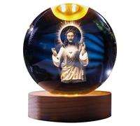 Easter Crystal Lamp Night Lights Astronaut Planet Globe 3D Solar System with LED Light Base Astronomy Gi Ft Birthday Lamps Initial Ornament (B, A)