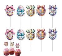 Easter Cup Cake Toppers, Easter Cupcake Picks - In Egg 10 Styles Cute Food Picks Colorful - Easter Day Cake Toppers, pa decorations