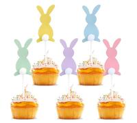 Easter Cupcake Toppers - 10 Pcs Easter Bunny Ears Cupcake Decorations, Colorful Rabbit Themed Decoration Accessories, Rabbit Cake Topper for Spring Party Cake Decorations Supplies