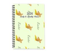 Easter Cute Bunnies 2026 Journal Diary A5 To Do List Notebook Diaries 2026 Ladies Diary Journal Planner Combo for Exercise Week To View Monthly Year Planner with Dotted Line Note Page Slim