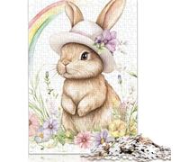 Easter Cute Bunny Puzzle for Adults And Teenagers 500 Pieces Puzzle for Adults Sustainable Puzzle Games 500pcs (52x38cm)