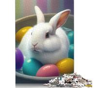 Easter Cute Bunny Puzzle Jigsaws 500 Pieces for Adults & Teenager Age 12 Years Up Christmas Eve Gifts 500pcs (52x38cm)