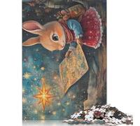 Easter Cute Bunny Puzzle Jigsaws 500 Pieces for Adults & Teenager Age 12 Years Up Christmas Eve Gifts 500pcs (52x38cm)
