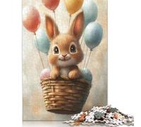 Easter Cute Bunny Puzzle Toy Educational Game Premium Cardboard Jigsaw Puzzle for Adult Children Easter Gift 300pcs (40x28cm)