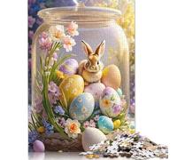 Easter Cute Bunny Puzzles for Adults 1000 Pieces Puzzles for Adults & Teenager Age 12 Years Up Christmas Eve Gifts 1000pcs (75x50cm)