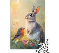 Easter Cute Bunny Puzzles for Adults 1000 Pieces Wooden Puzzles for Adults & Teenager Jigsaw Puzzles for Adult 1000pcs (75x50cm)