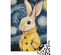 Easter Cute Bunny Puzzles for Adults 1000 Pieces Wooden Puzzles for Adults & Teenager Jigsaw Puzzles for Adult 1000pcs (75x50cm)