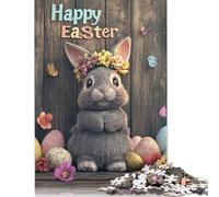 Easter Cute Bunny Puzzles for Adults 500 Pieces Puzzles for Adults & Teenager Age 12 Years Up Christmas Eve Gifts 500pcs (52x38cm)