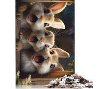 Easter Cute Bunny Puzzles Jigsaw Puzzle 500 Pieces for Adults Creative Jigsaw Puzzles Difficult Puzzle Challenging Game Gift Toys Teens Family Puzzles 500pcs (52x38cm)