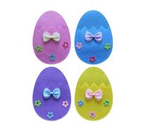 Easter Cutlery Pouch, Easter Utensil Holder, 4X Felt Silverware Holder Bag - Reusable Cutlery Organizer Mat in the Shape of Easter Egg, Birthday Mats for and Adults