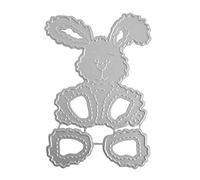 Easter Cutting Dies for Card Making, Happy Easter Rabbit Eggs Metal Cutting Dies Embossing Stencil Template for DIY Scrapbooking Paper Card Album Decor Craft Art Stamp (Bunny Rabbit)