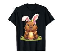 Easter Day Capybara Holding Bunny Egg Capybaras Lovers T-Shirt