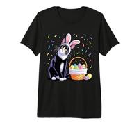 Easter Day Cat Bunny Ears Eggs Tee Men Women Easter Rabbit Premium T-Shirt