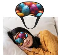 Easter Day Colorful Eggs Sleep Mask for Side Sleeper Blackout Eye Masks for Women Men Blindfold Mask Side Sleeper Eye Cover for Sleeping Nap Blackout Eye Shade Cover for Travel