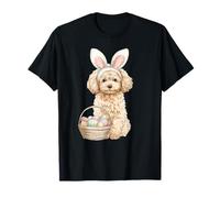 Easter Day Cute Poodle Bunny Rabbit Ears Dog Basket Eggs Art T-Shirt