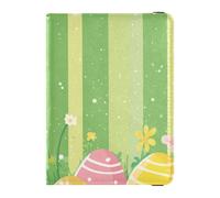 Easter Day Easter Eggs Floral Rabbit Ears Green Leather decorative Passport Holder Cover Travel Documents Organizer Protector Passport Case Travel Documents Wallet Lightweight, Easter day Easter Eggs
