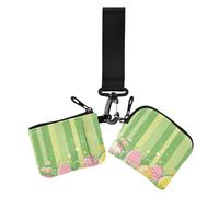 Easter Day Easter Eggs Floral Rabbit Ears Green Women's Wallets Card Cases Small Detachable Key Chain Wallet Change Purse with Keychain for Women 2 Pcs, Easter day Easter Eggs Floral Rabbit Ears green