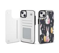 Easter Day Eggs Bunny Leather Flip Phone Case Wallet Cover Compatible with iPhone 14/14 Plus/14 Pro/14 Pro Max
