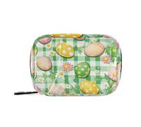 Easter Day Floral Medicine Bags with Removable Compartments Travel Organizer for Wallet