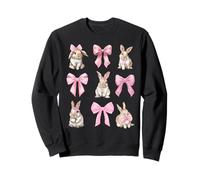 Easter Day Pink Bow Bunny Coquette Aesthetic Rabbit Art Sweatshirt