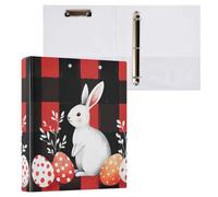 Easter day rabbit carrot carrots watercolor eggs 1 and a half inch binders 3-rings with inner pockets 1/2 pack of binders aesthetic hard cover
