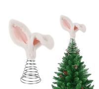 Easter Day Tree Topper, Pink Bunny Ears with Metal Base, Creative Animal Decor for Seasonal Ornaments, Cute Bunny Spring Tree Topper Ornaments for Easter Home Holiday Party Supplies Decor