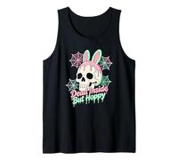 Easter Dead Inside But Hoppy Skull Bunny Pastel Goth Tank Top