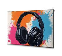 Easter Decor Headphones On Colorful Abstract Background. Canvas Decorative Picture Dining Room Decor Spring Decor(30x40cm)