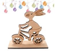 Easter Decor - Wooden Rabbit Statue | Cute Spring Rabbit Table Centerpiece | Decorative Ornament for Shelf Office Shop Living Room Bedroom Cabinet Window Sill