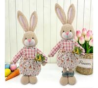 Easter Decoration Easter Bunny Decoration Table, 2 Pieces Easter Decoration Rabbit with Extendable Legs, Easter Decoration Easter Bunny Dolls, Easter Bunny Decoration, Easter Bunny Figures, Easter