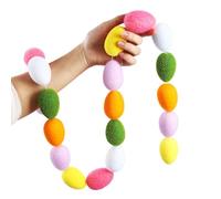 Easter Decoration Garland, Decorative Felt Balls with Spring Motif, Festive Banner, Garland with Pastel Eggs for the Mantle, for Trees, Windows, Wall, Stairs, Fireplaces, Indoor and Outdoor Use