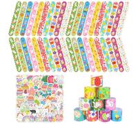 Easter Decoration, Pack of 90 Easter Sticker Set, Easter Snap Bracelets for Easter Stickers, Easter Bunny, Easter Eggs, Easter Chicks for Easter Decoration or Gift