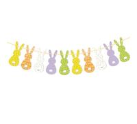 Easter Decorations,2 Meters Easter Bunting,Double Sided Easter Banner,Happy Easter Bunny Rabbit Design Bunting Garland for Easter Party Favors Home Photo Props Spring Decor